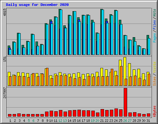 Daily usage for December 2020