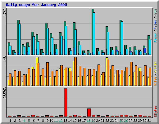Daily usage for January 2025