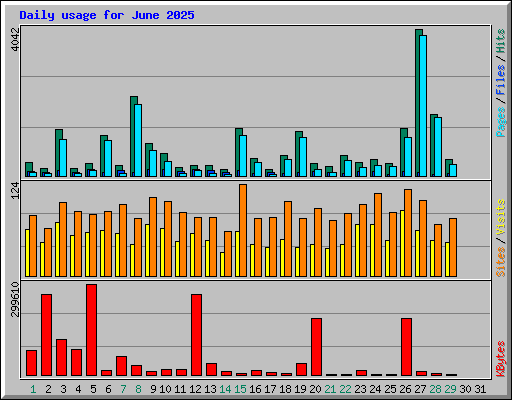 Daily usage for June 2025