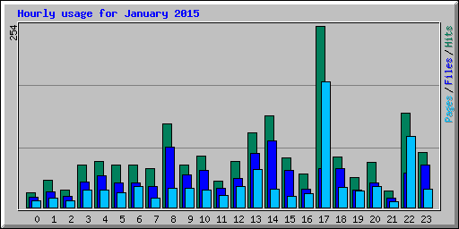 Hourly usage for January 2015