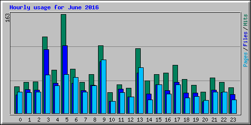 Hourly usage for June 2016