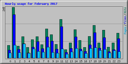 Hourly usage for February 2017