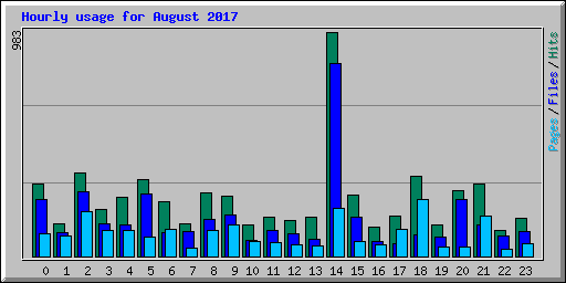 Hourly usage for August 2017