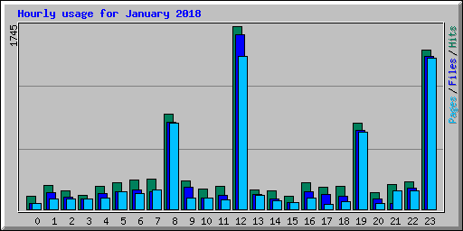 Hourly usage for January 2018