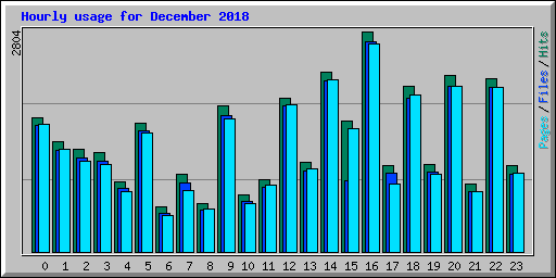 Hourly usage for December 2018