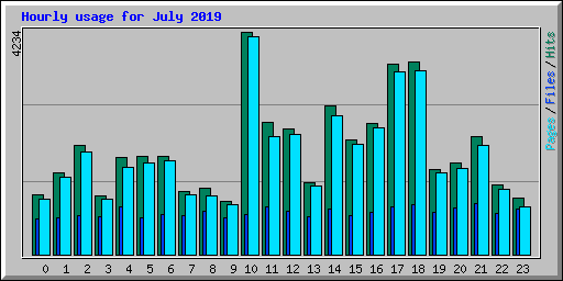 Hourly usage for July 2019