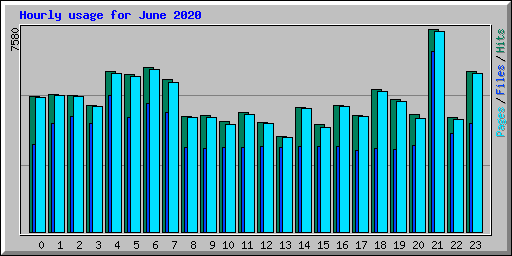 Hourly usage for June 2020