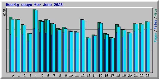Hourly usage for June 2023