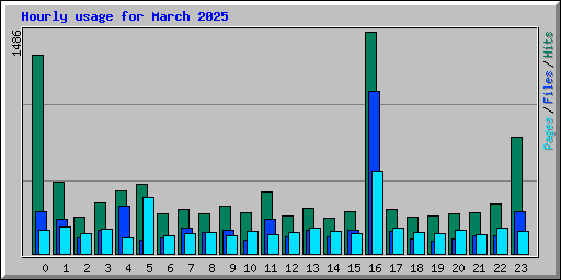 Hourly usage for March 2025