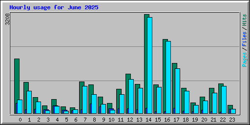 Hourly usage for June 2025