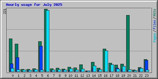 Hourly usage for July 2025