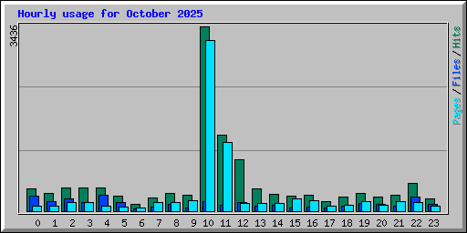Hourly usage for October 2025