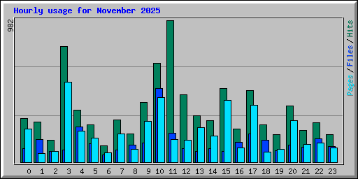 Hourly usage for November 2025