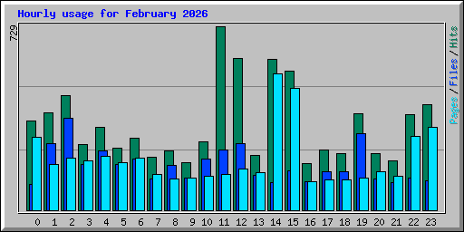 Hourly usage for February 2026